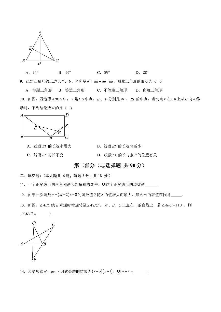 2025《初中数学•八年级期末模拟卷》山东专用BS(考试版)第3页