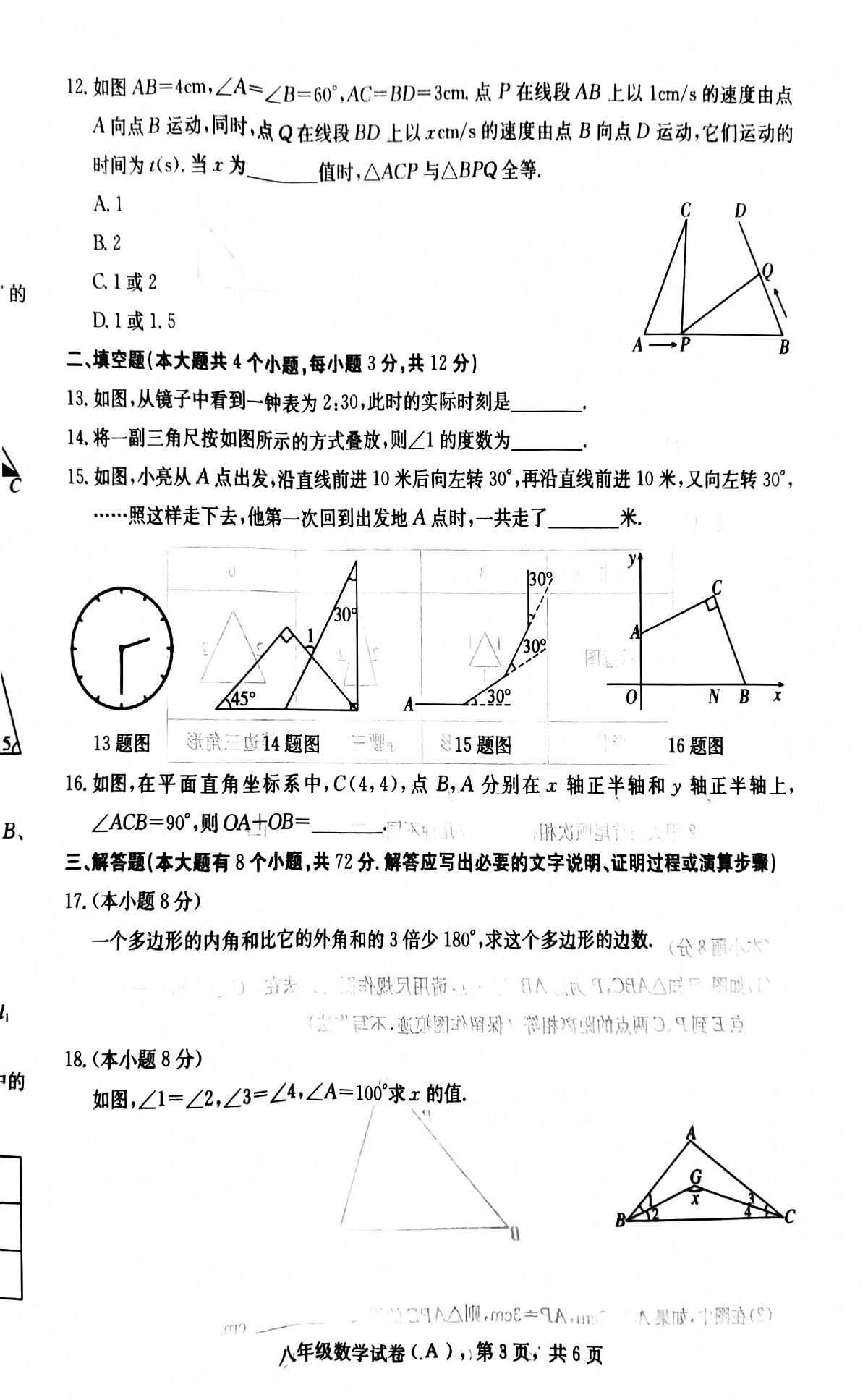 河北省石家庄市赵县2024-2025学年八年级上学期11月期中数学试题第3页