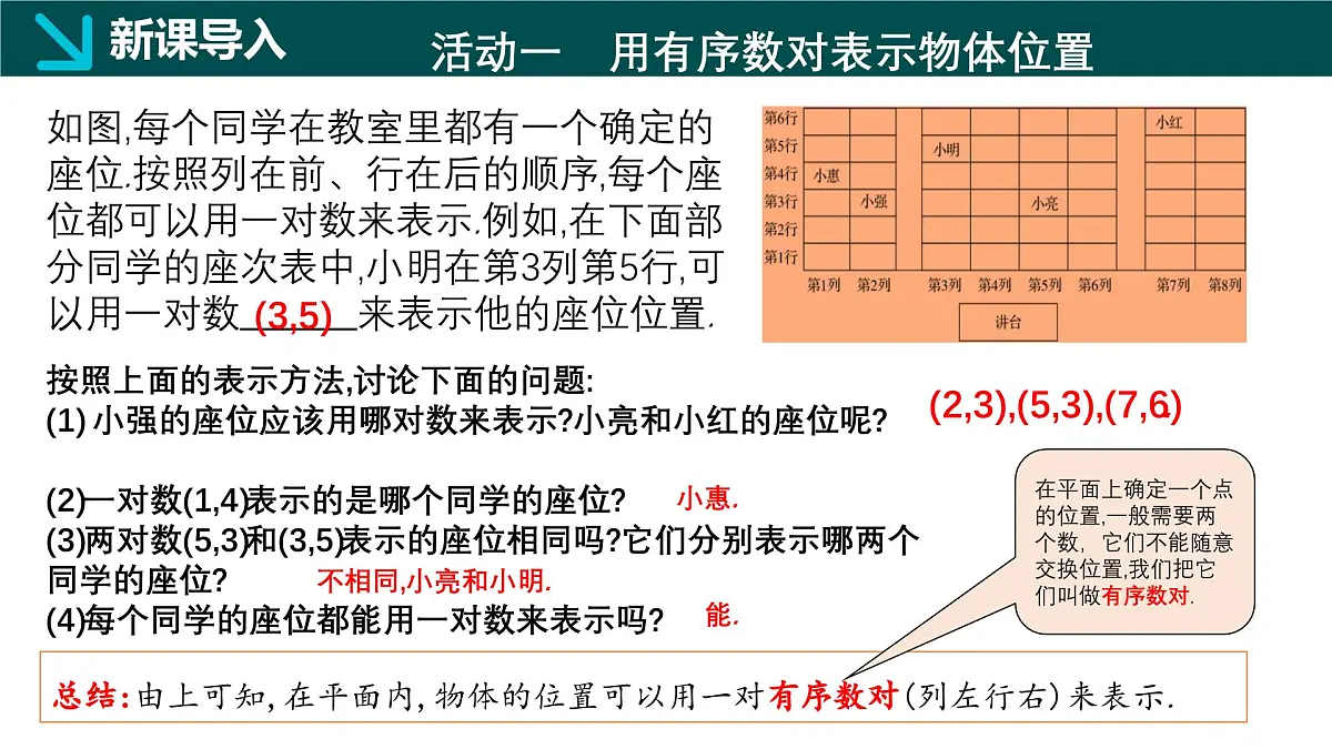 冀教版八年级下册数学19.1 确定平面上物体的位置（同步课件）第3页
