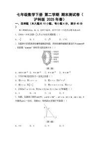七年级数学下册 第二学期 期末测试卷（沪科版 2025年春）