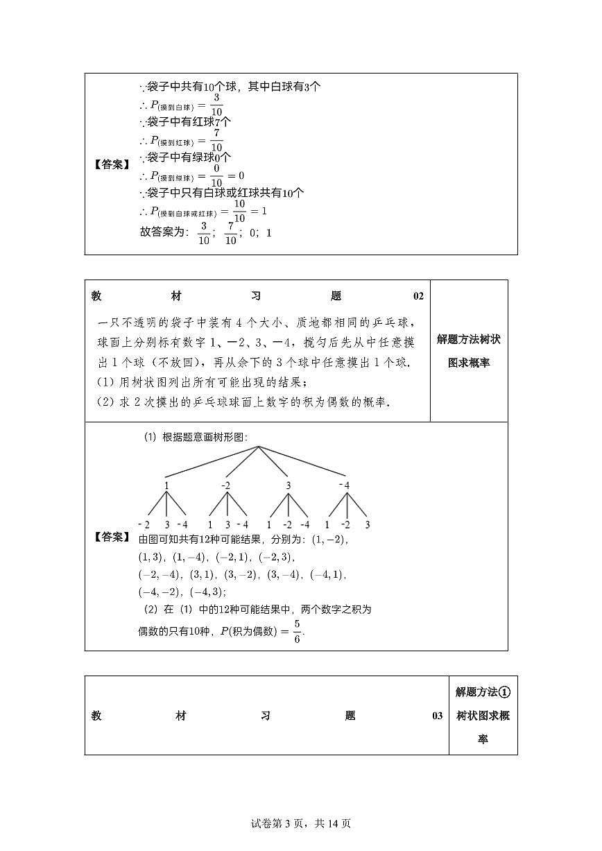 第14讲等可能条件下的概率2025年新九年级数学提升讲义[附答案]第3页
