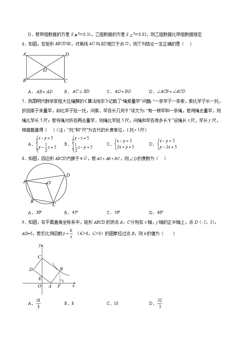 四川省乐山市峨眉山市2025届九年级下学期中考二模数学试卷(含解析)第2页