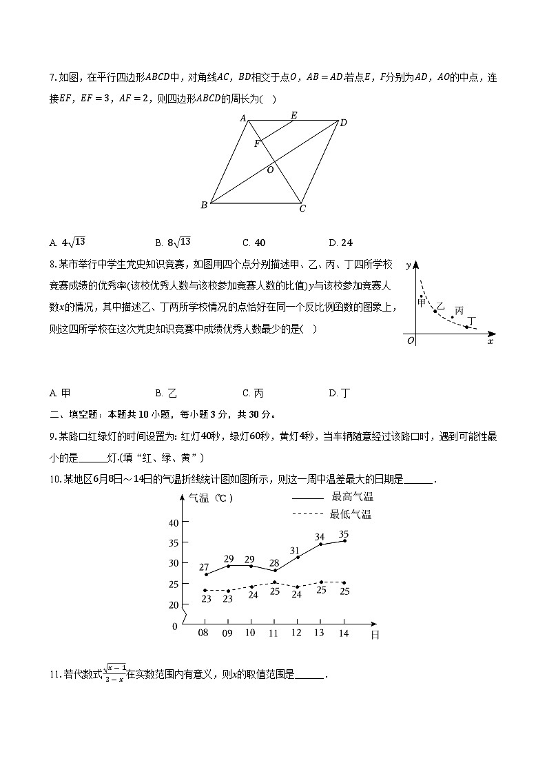 江苏省扬州市2024-2025学年八年级（下）期末数学试卷第2页