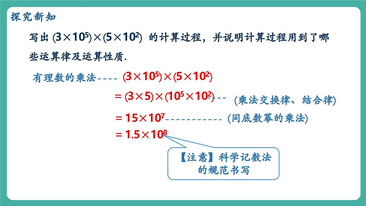 【新教材新课标】人教版八年级上册数学16.2整式的乘法（课时1）教学课件第5页