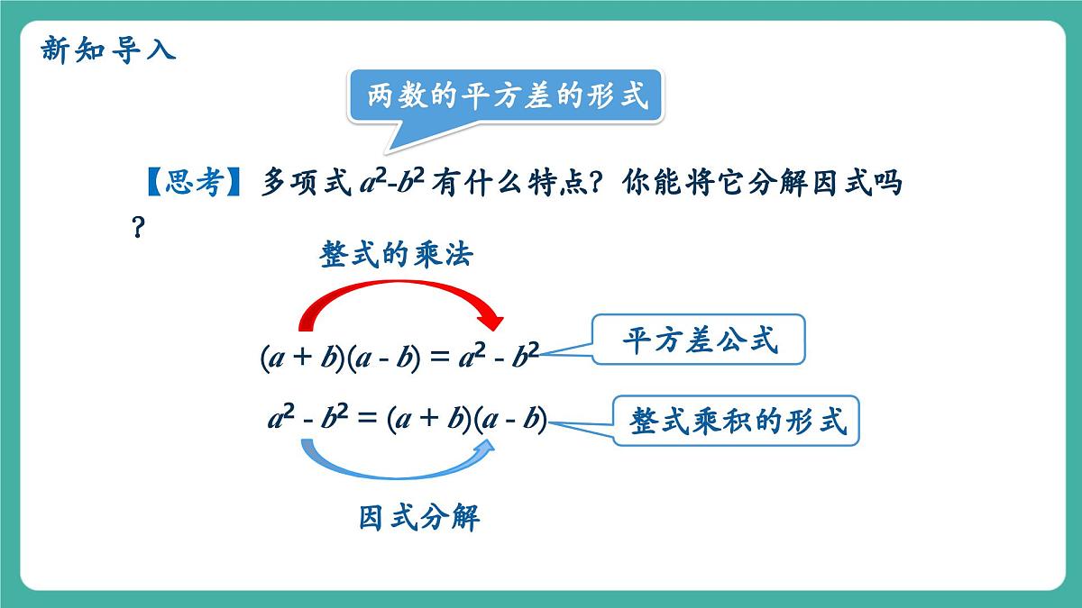 【新教材新课标】人教版八年级上册数学17.2用公式法分解因式（课时1）教学课件第4页