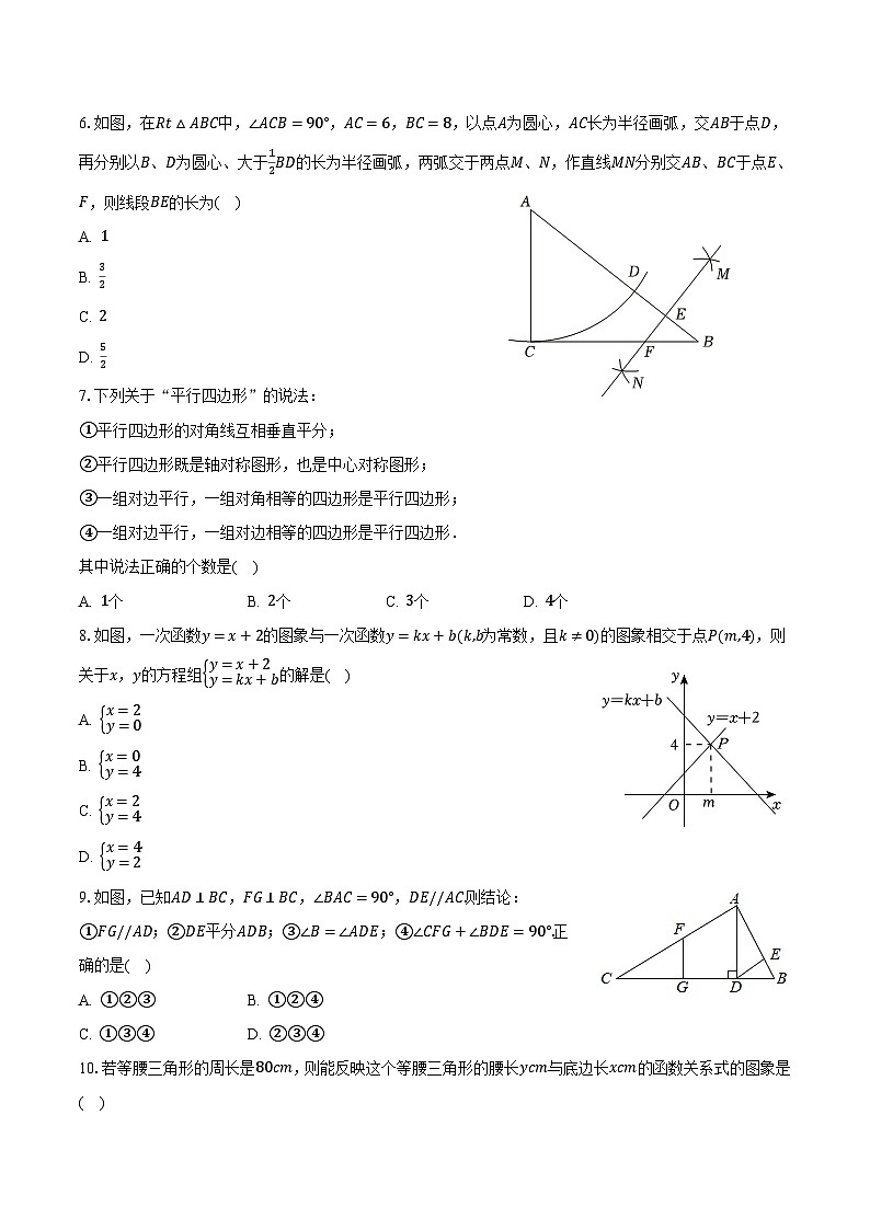 湖南省岳阳市临湘市2023-2024学年八年级下学期期末考试数学试卷(含答案)第2页