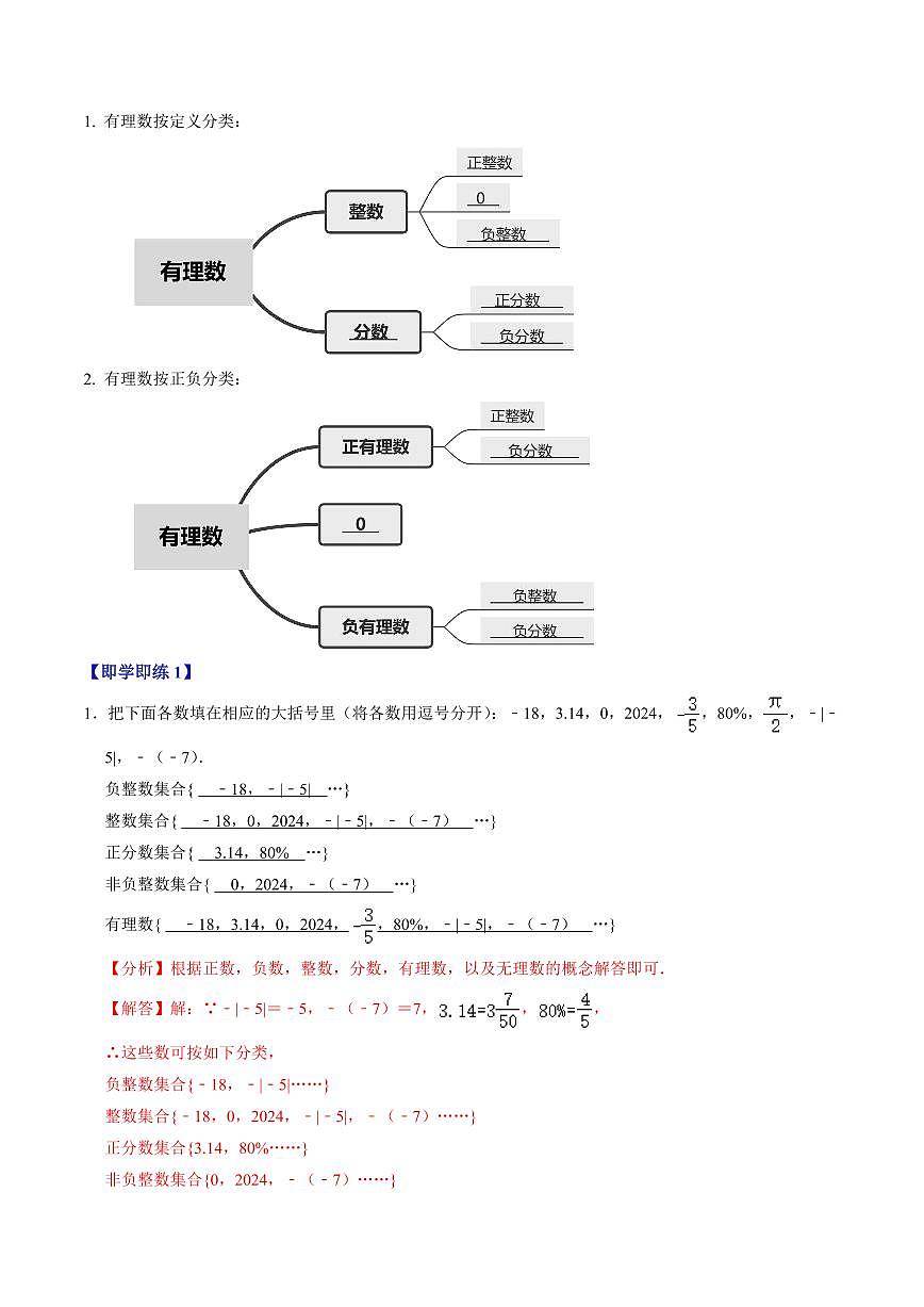 第02讲  有理数(2个知识点+4类热点题型讲练+习题巩固)(解析版)第2页