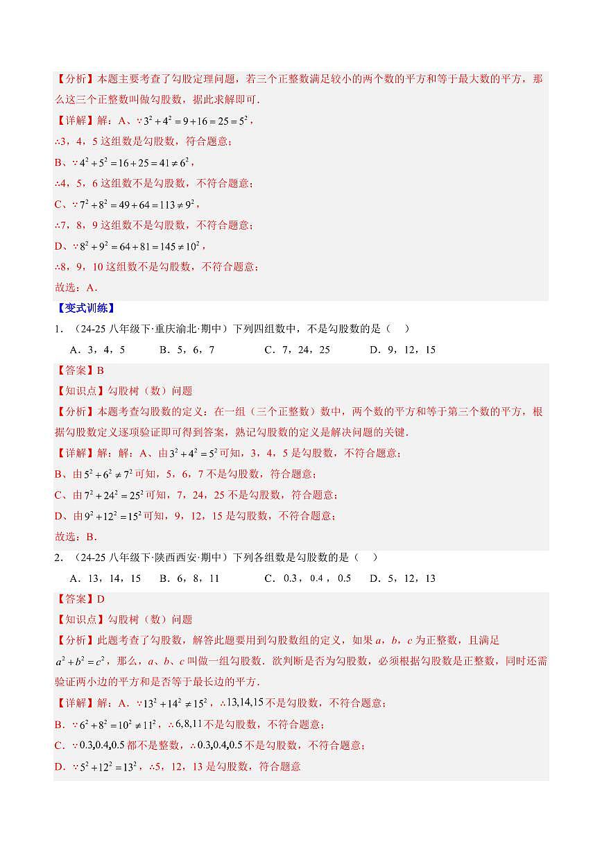 专题02 一定是直角三角形吗(2知识点+6大题型+思维导图+过关测)(解析版)第2页