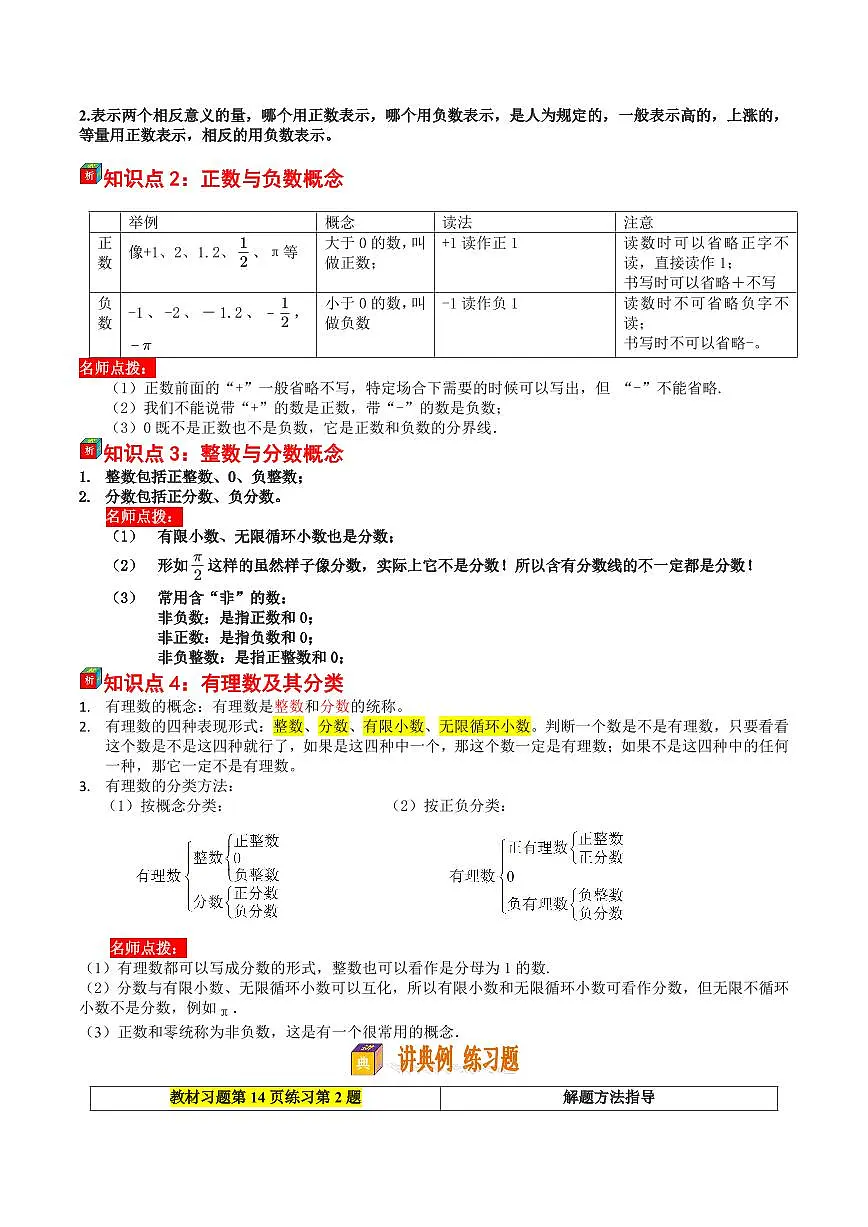 第02讲 正数与负数(原卷版)第2页