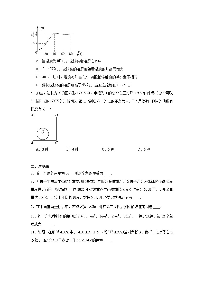 2025年江西省新余市分宜县中考适应性考试数学试题卷（附答案解析）第2页