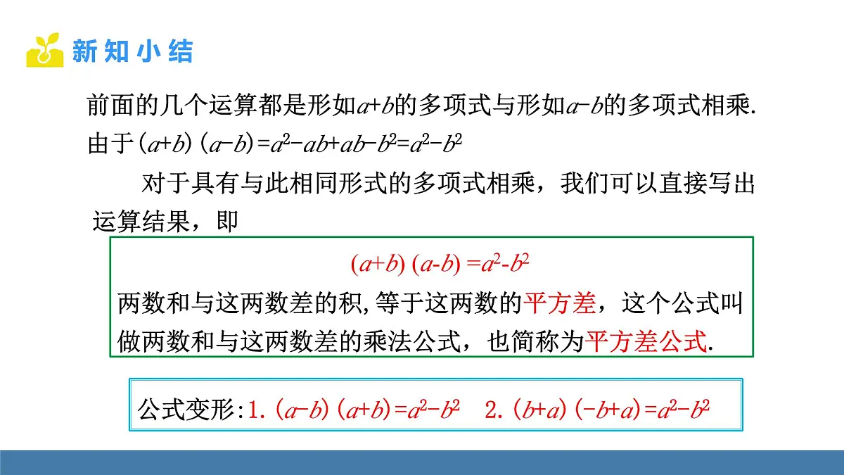 华东师大版数学八年级上册11.3.1 两数和乘以这两数的差(课件）第6页