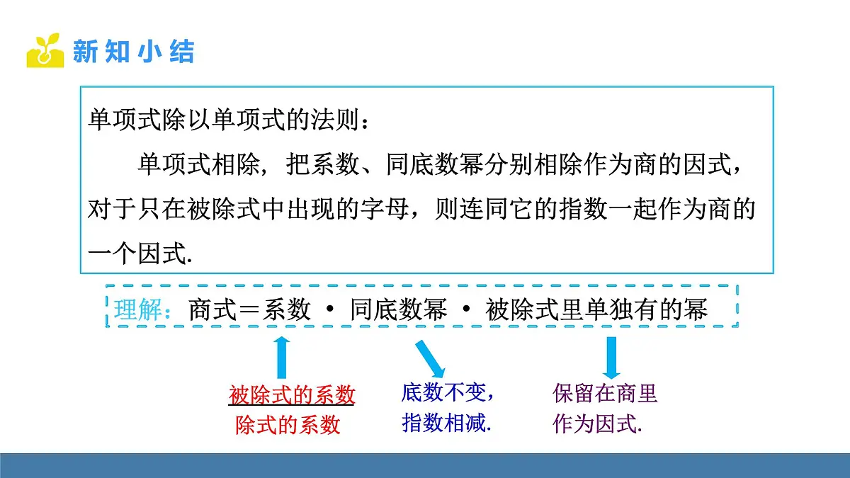 华东师大版数学八年级上册11.4.1 单项式除以单项式(课件）第5页