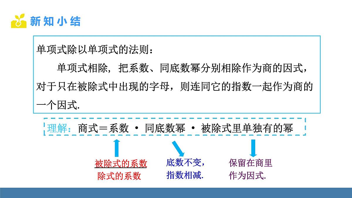 华东师大版数学八年级上册11.4.1 单项式除以单项式(课件）第5页