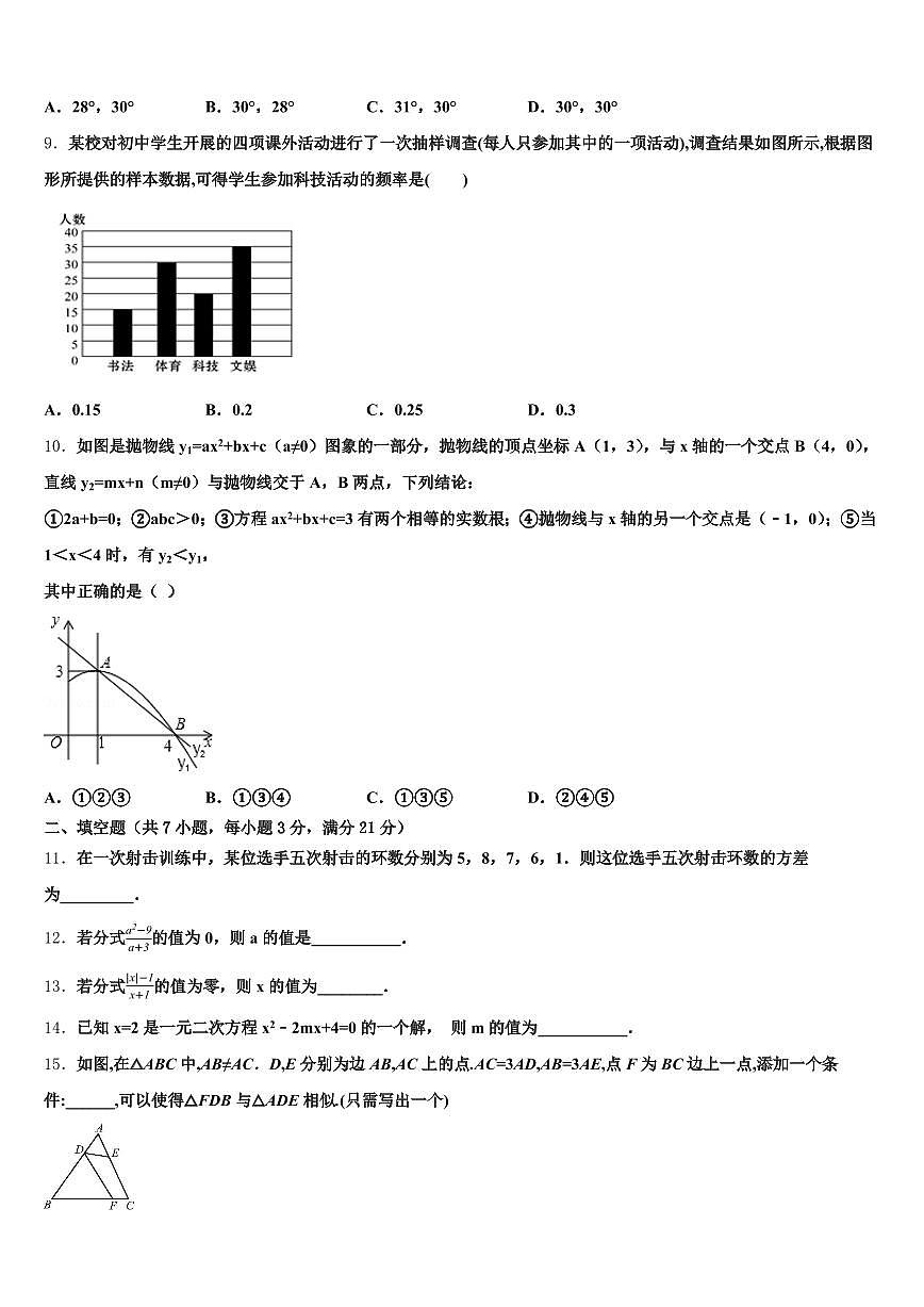 2025年云南省昭通市中考数学押题卷含解析第2页