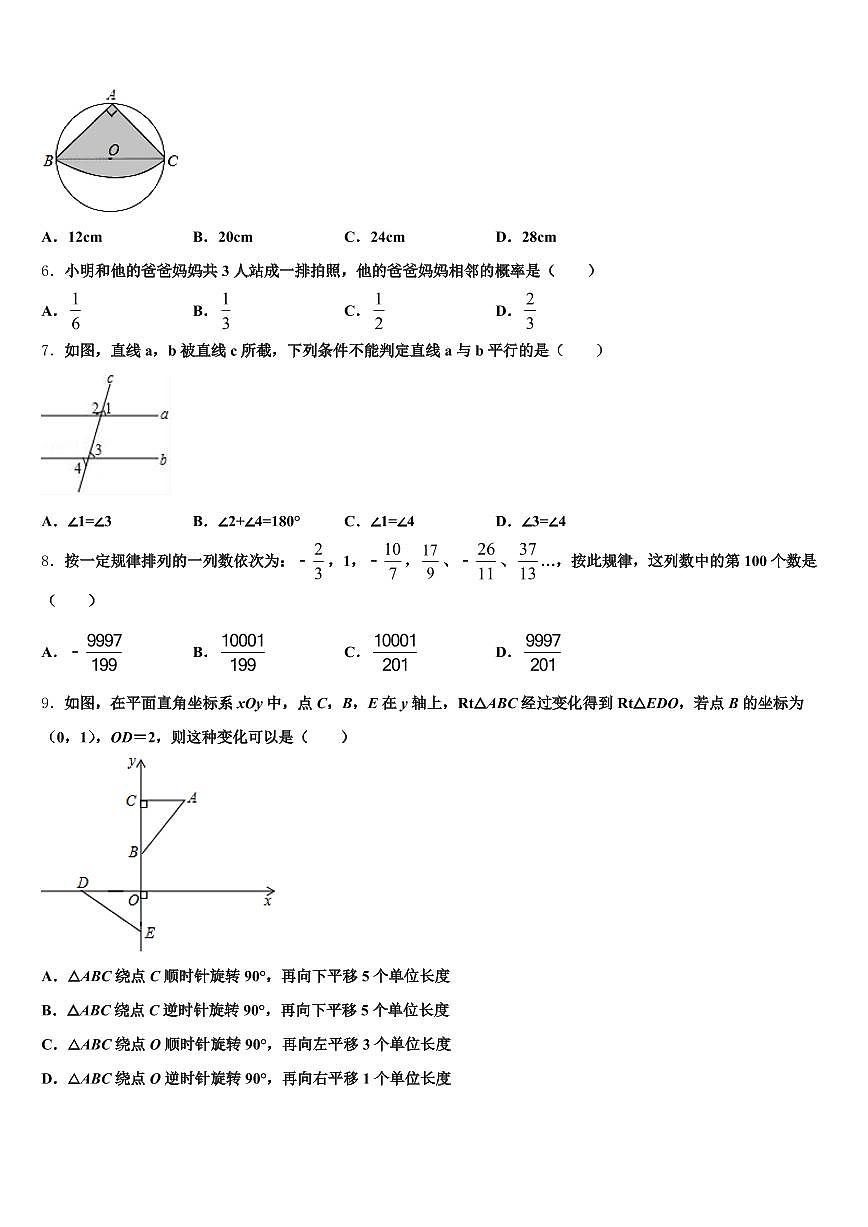 湖南省衡阳市雁峰区2024-2025学年中考适应性考试数学试题含解析第2页