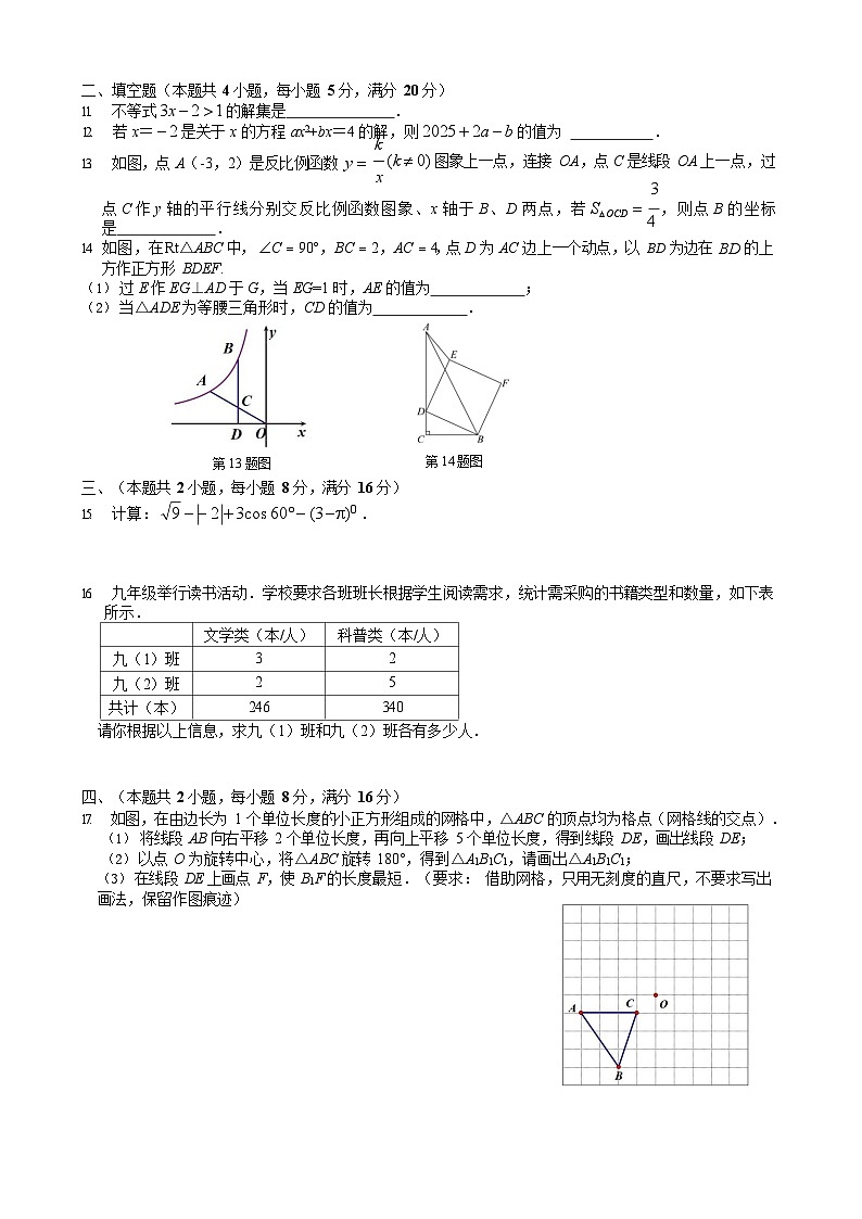 【9数一模】2025年安徽合肥市第四十五中学九年级中考一模数学试卷(含答案)第2页
