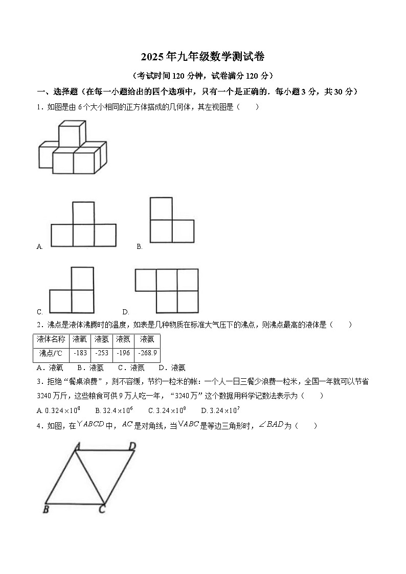 辽宁省阜新市彰武县六校联考2025届九年级下学期5月期中考试数学试卷(含答案)第1页