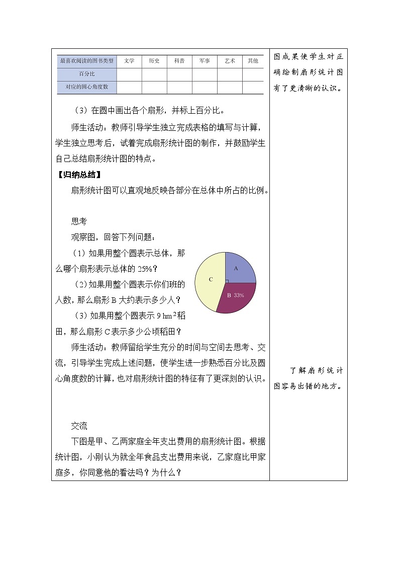 鲁教版（五四制）六年级数学上册4.3 数据的表示 第1课时 扇形统计图教案第3页
