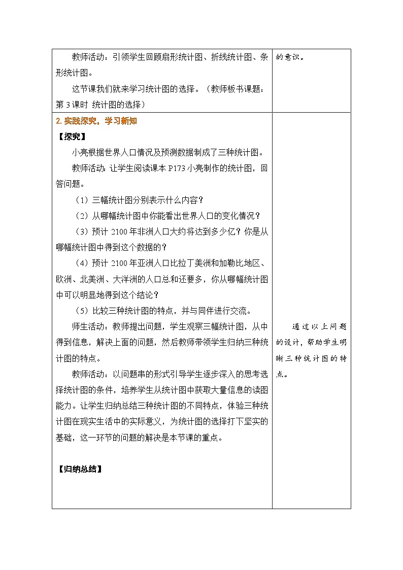 鲁教版（五四制）六年级数学上册4.3 数据的表示 第3课时 统计图的选择教案第2页