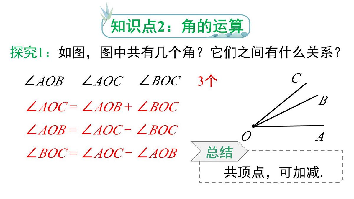 2025年人教版七年级数学上册 6.3.2 角的比较与运算（课件）第7页