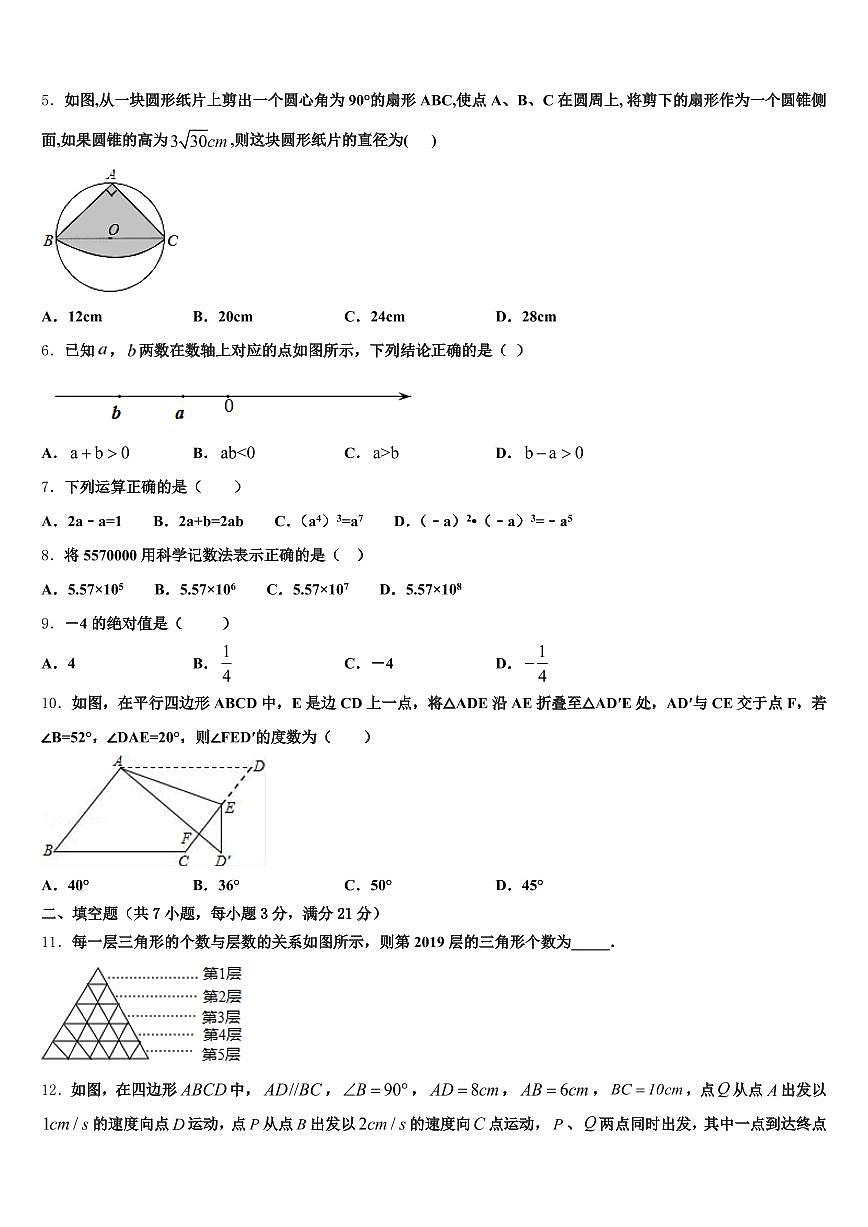宁夏吴忠市利通区2024-2025学年中考一模数学试题含解析第2页