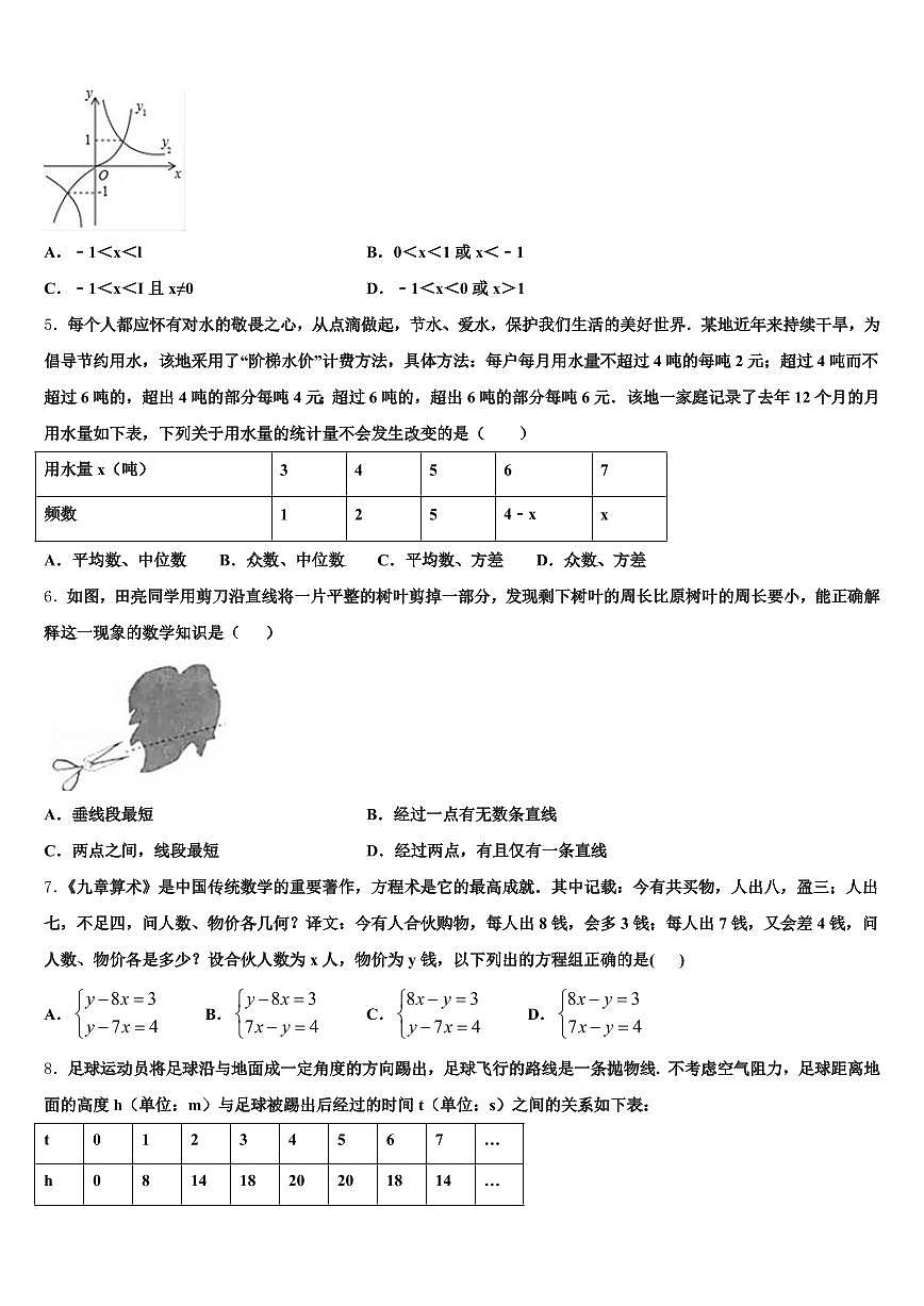 2025年涡阳县中考五模数学试题含解析第2页