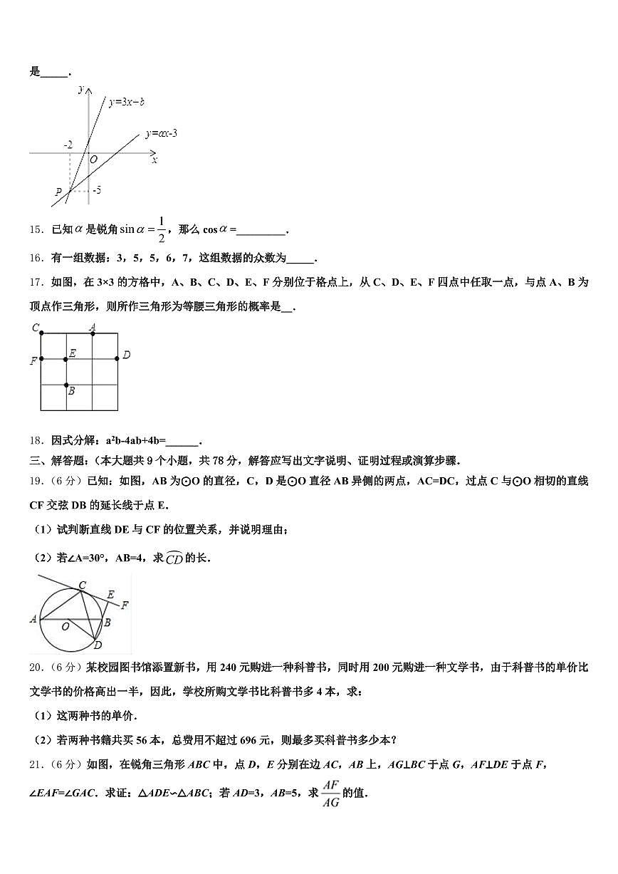 2025届云南省文山壮族苗族自治州马关县中考联考数学试题含解析第3页