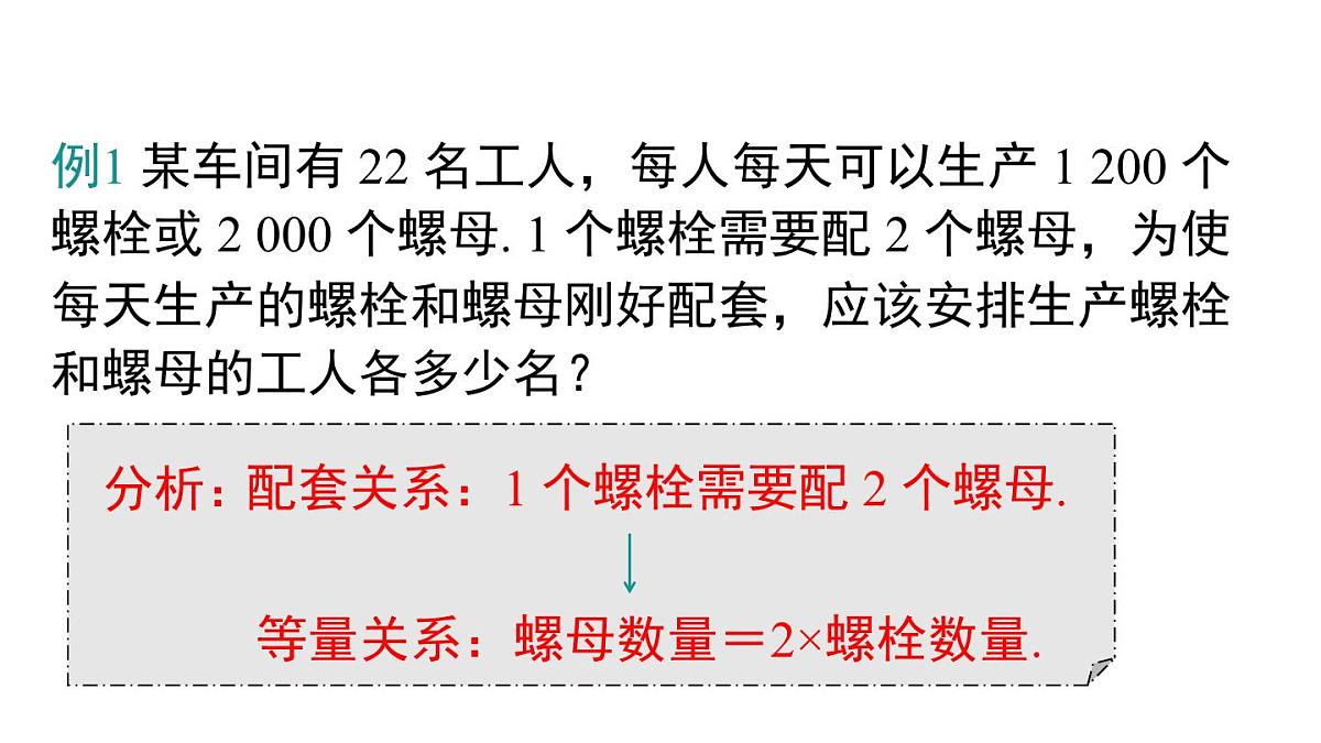 2025年人教版七年级数学上册 5.3 第1课时 产品配套问题和工程问题（课件）第7页