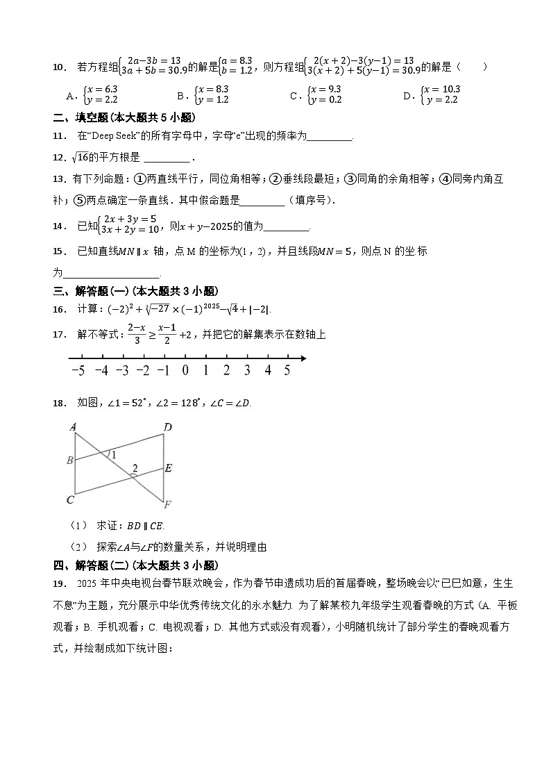 广东省汕头市潮南区陈店公校2024-2025学年七年级下学期期末数学试题第2页