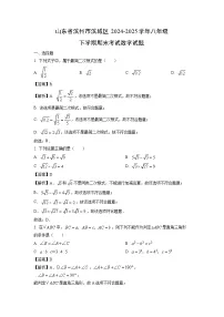 山东省滨州市滨城区2024-2025学年八年级下学期期末考试数学试卷(解析版)