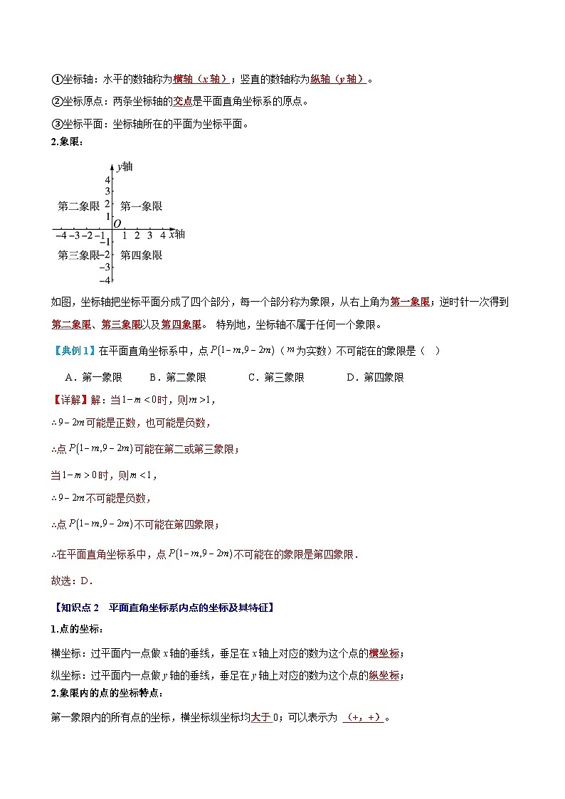 七年级人教版数学下册复习 专题03 平面直角坐标系（5个知识点+6个核心考点+复习提升）（解析版）第2页