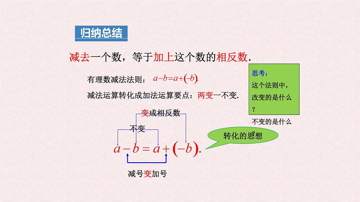 湘教版（2024）数学七年级上册 1.4.2  有理数的减法课件第8页