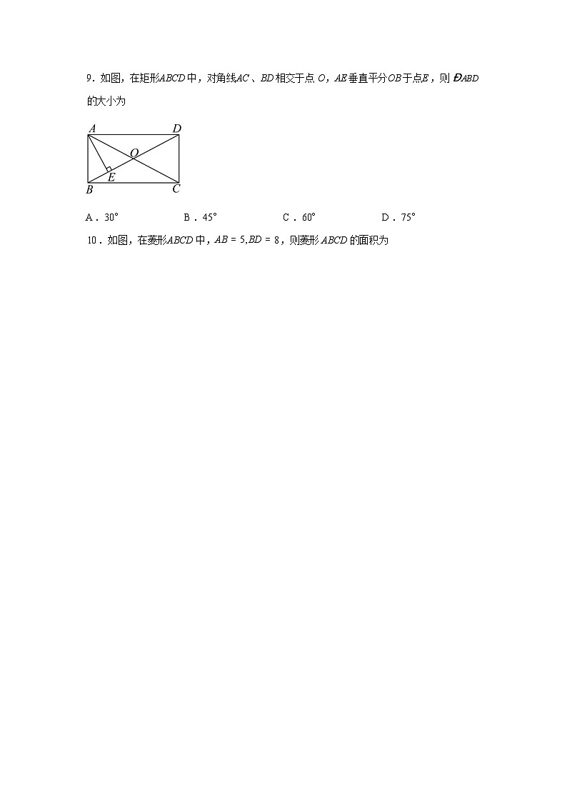 2024-2025学年海南省海南华侨中学八年级下学期期末考试数学检测试卷第3页