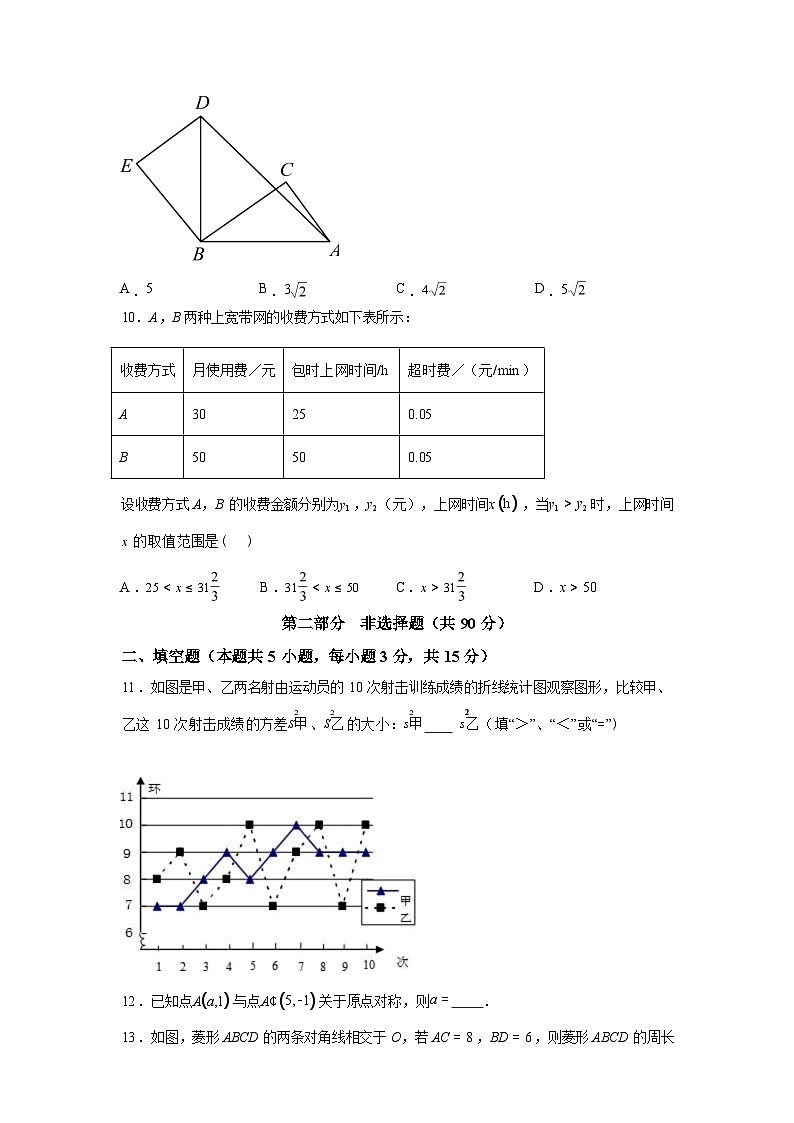 2024-2025学年辽宁省大连市甘井子区八年级下学期期末数学检测试卷第3页