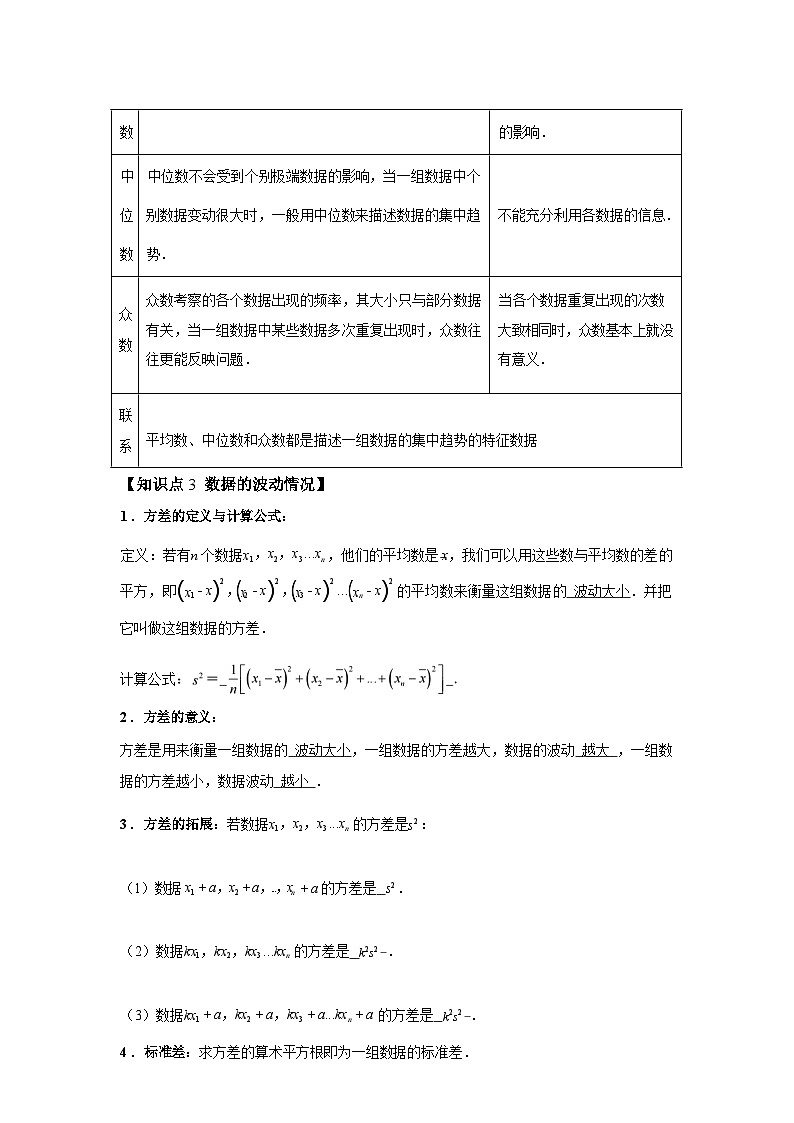 2024-2025学年暑假作业11数据的分析[3个知识点+7个题型]-八年级数学暑假提升第3页