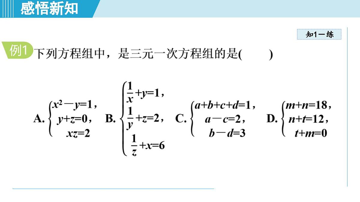2025年秋沪科版七年级数学上册 3.6 三元一次方程组及其解法（学习、上课课件）第6页