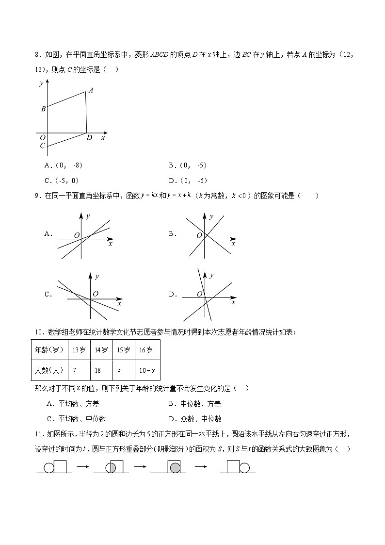 河北省邯郸市2023-2024学年八年级下学期期末测试数学试卷(含解析)第2页