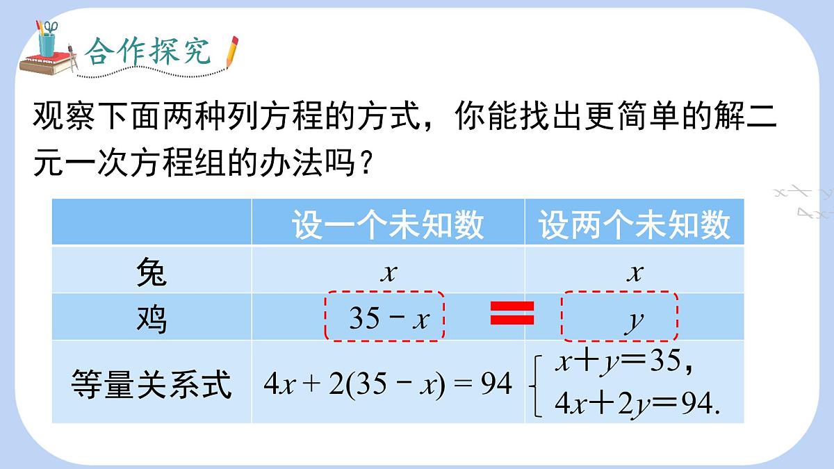 沪科版（2024）数学七年级上册 3.4 第2课时 用代入法解二元一次方程组 课件第5页