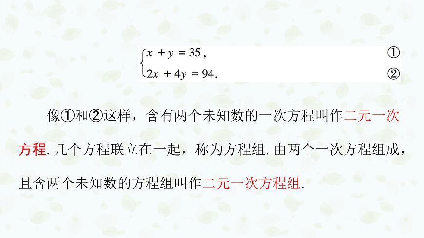 沪科版（2024）数学七年级上册 3.4二元一次方程组及其解法课件第6页