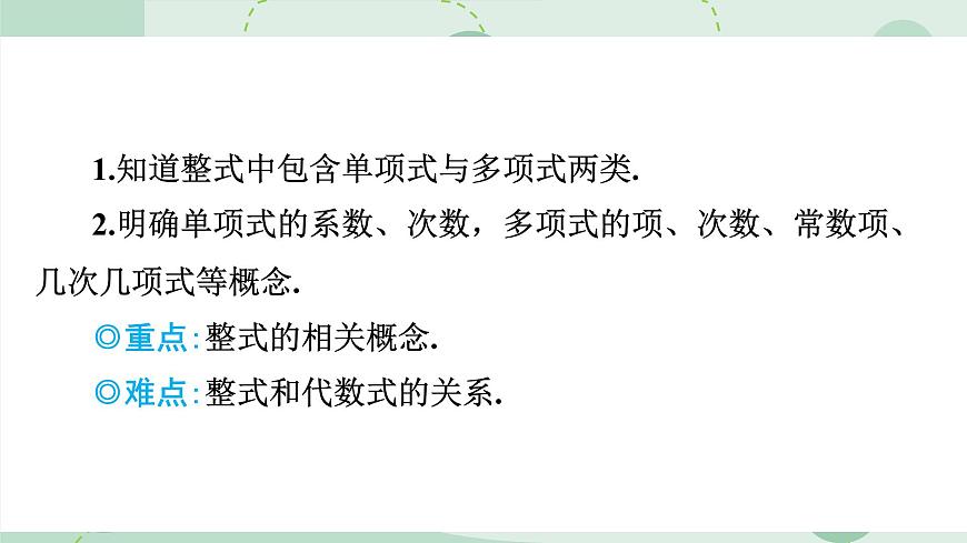 沪科版（2024）数学七年级上册 2.1.3 整式 课件 含答案第2页