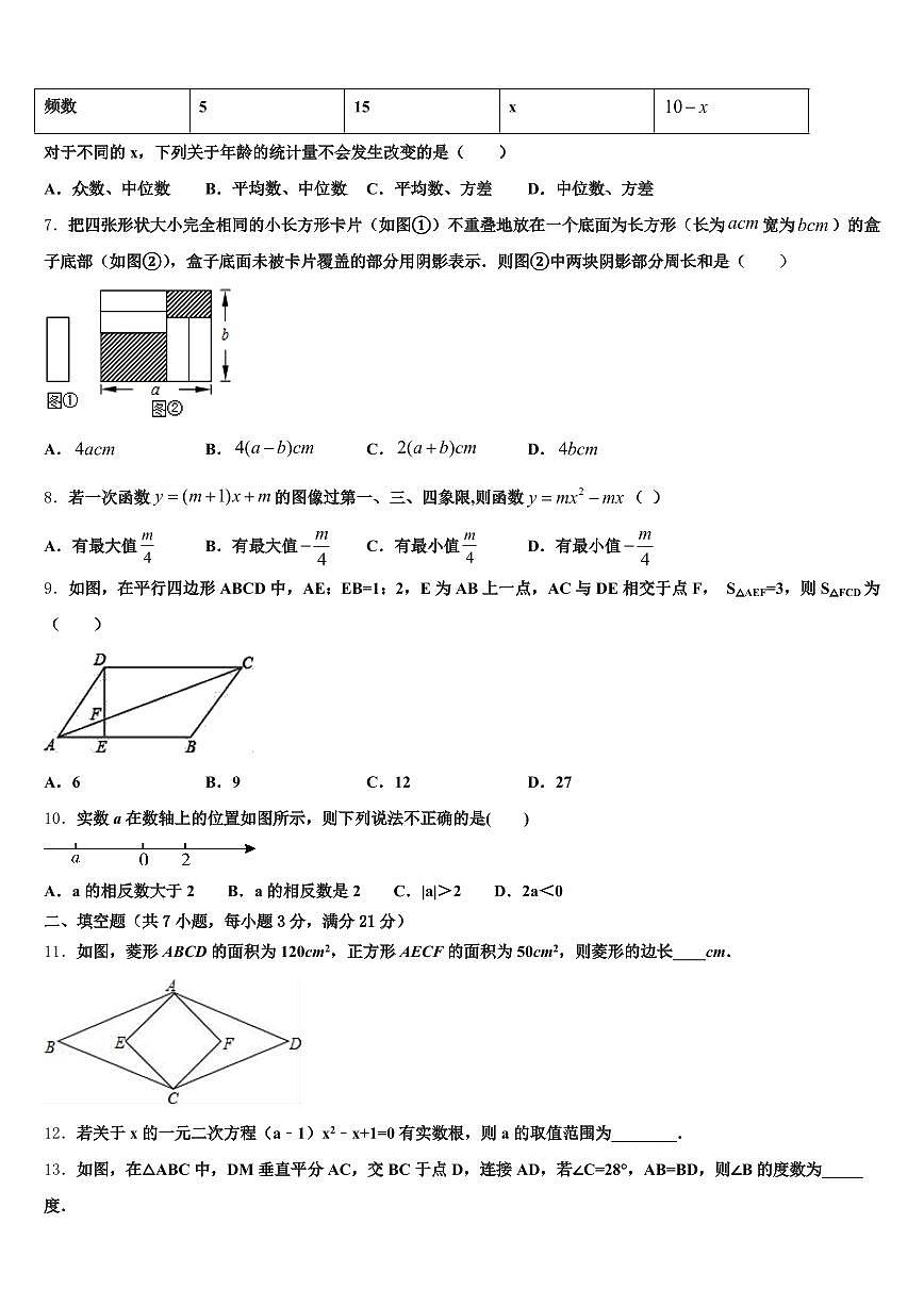 2025年吕梁地区中阳县中考考前最后一卷数学试卷含解析第2页