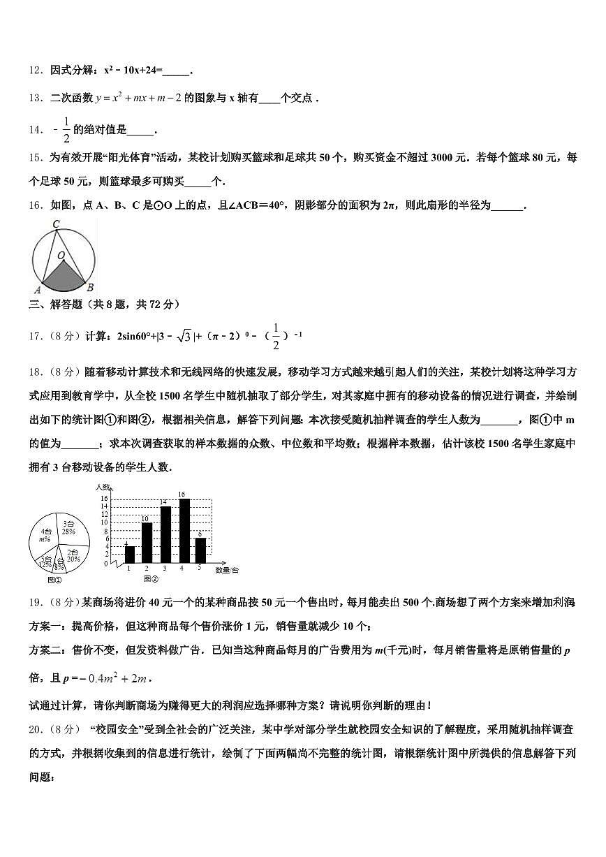 芜湖市芜湖县2024-2025学年中考数学适应性模拟试题含解析第3页
