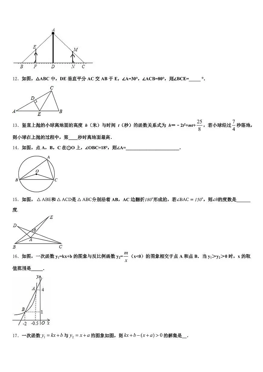 广西壮族自治区贵港市桂平市2025届中考数学押题试卷含解析第3页