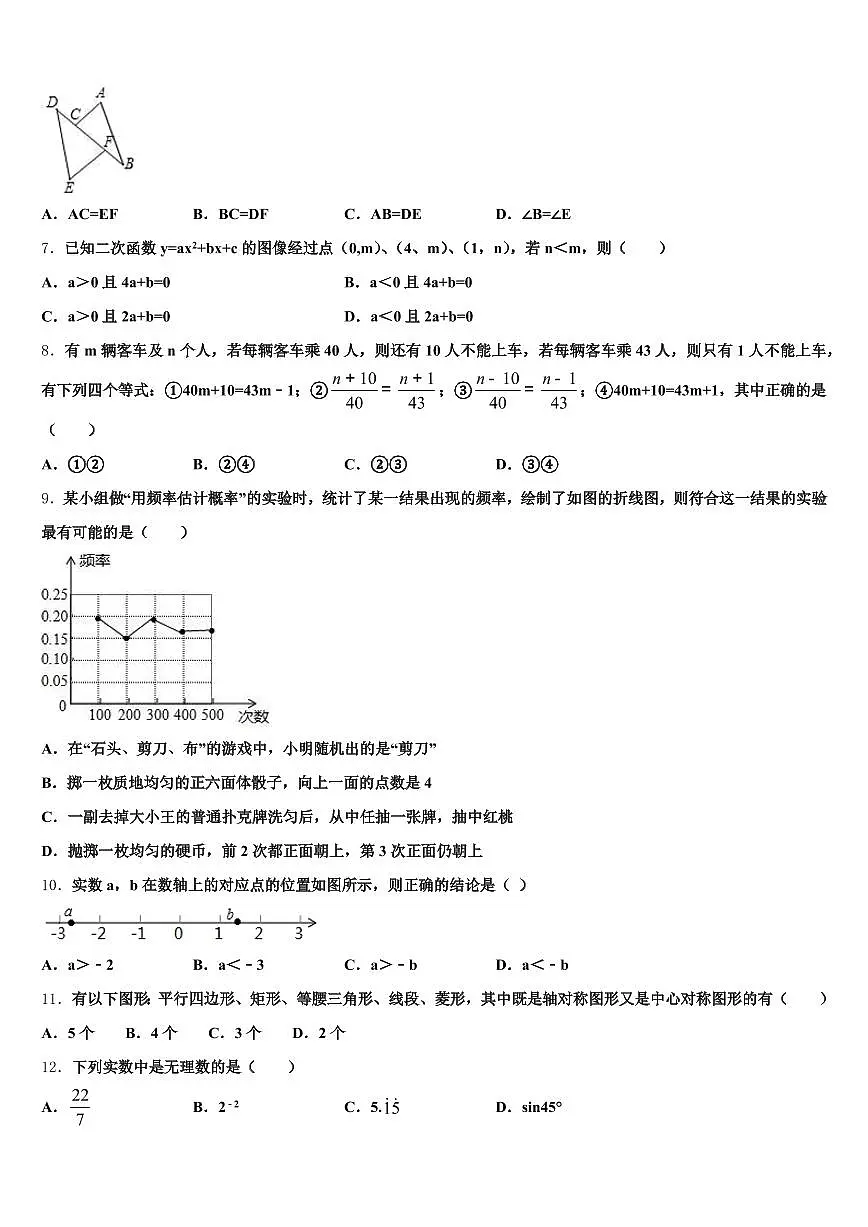 长沙市天心区2024-2025学年中考适应性考试数学试题含解析第2页