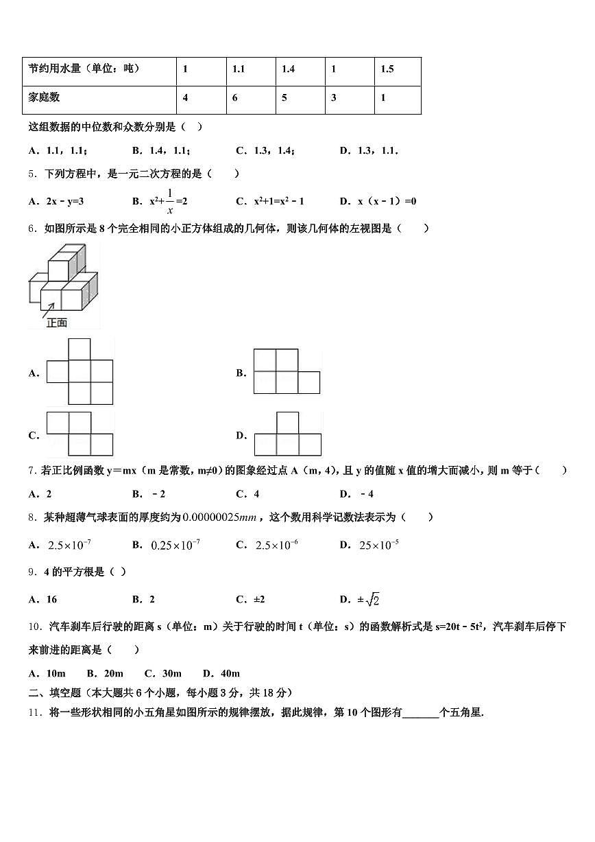 2025年吉林省白山市江源县中考数学模拟试题含解析第2页