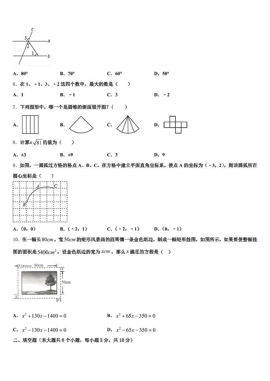 2025年周口市沈丘县中考数学模拟试题含解析第2页