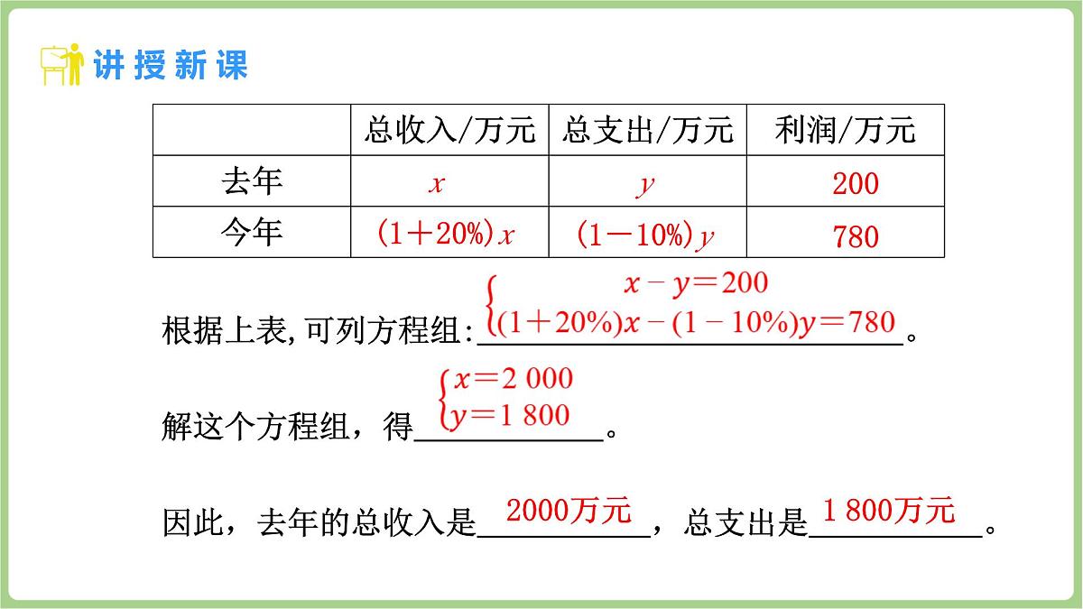 北师大版（2024）八年级数学上册课件 5.3 二元一次方程组的应用 第2课时 二元一次方程组的应用(2)第7页