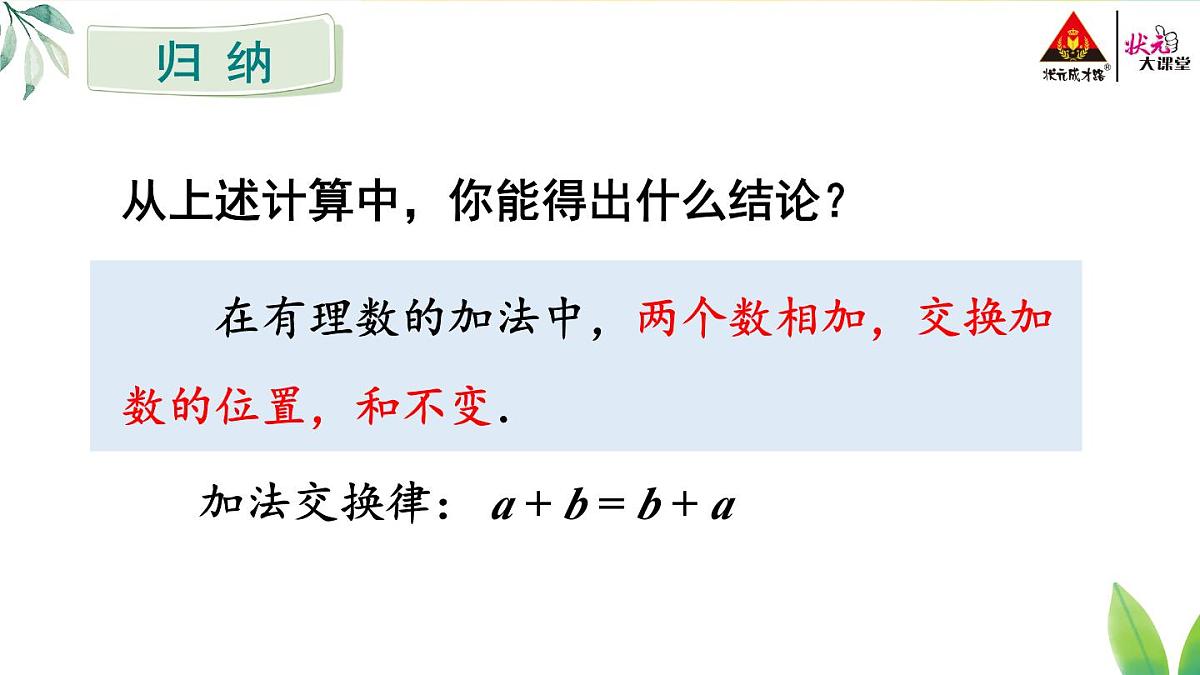 2025年秋人教七年级数学上册2.1.1第2课时 有理数的加法运算律（课件）第6页