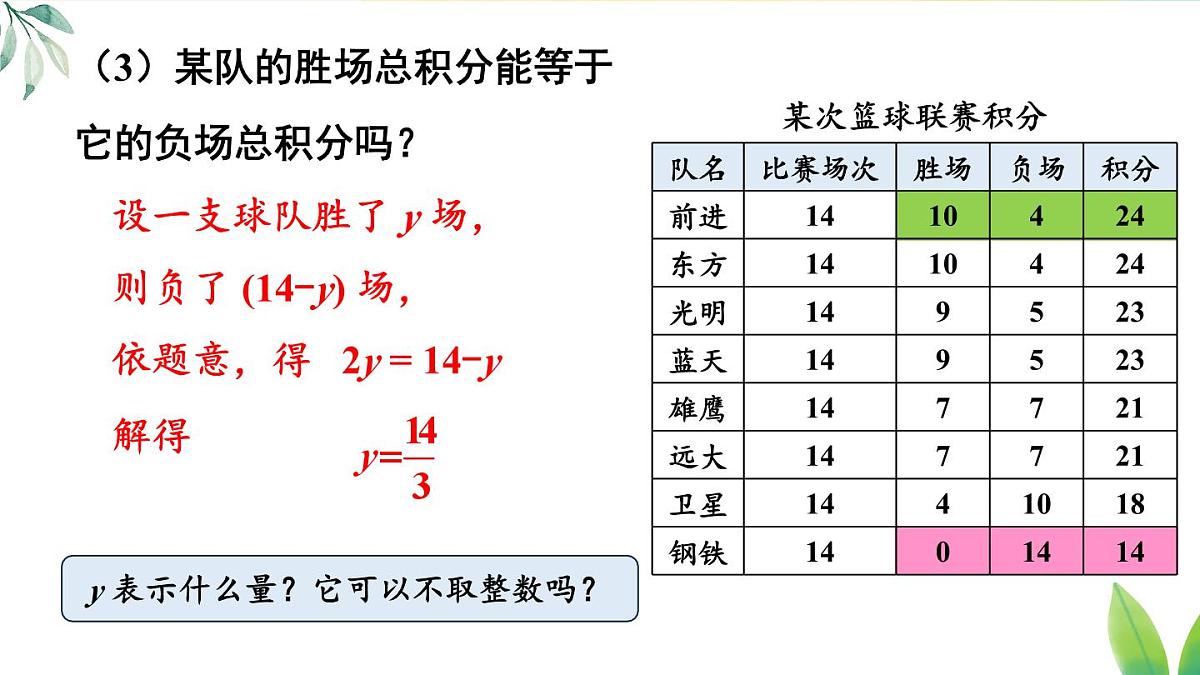 2025年秋人教七年级数学上册5.3 实际问题与一元一次方程第3课时 球赛积分表问题（课件）第7页