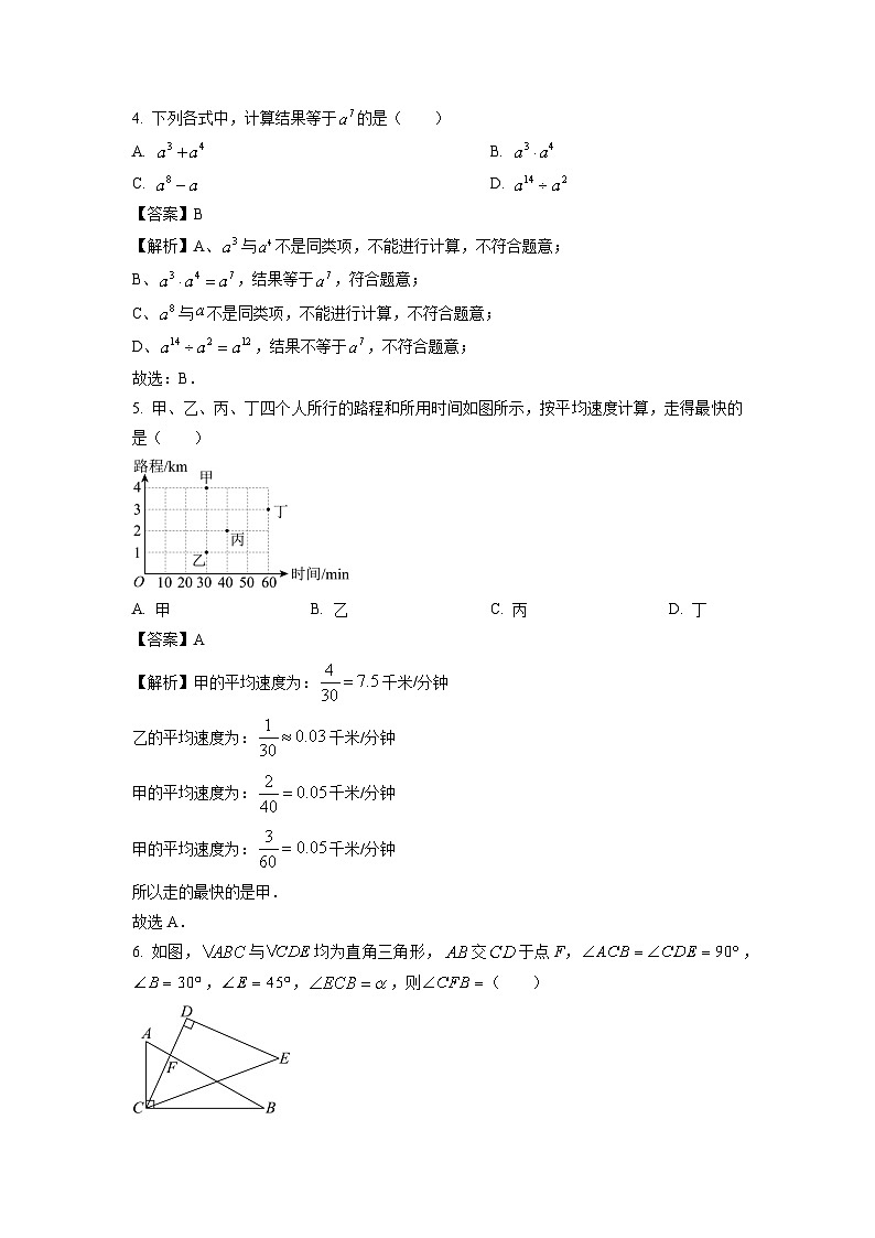 安徽省六安市霍山县多校2024年中考三模[中考模拟]数学试卷（解析版）第2页